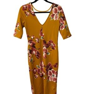 Fall wear Tropic Floral Bodycon dress small, medium, large